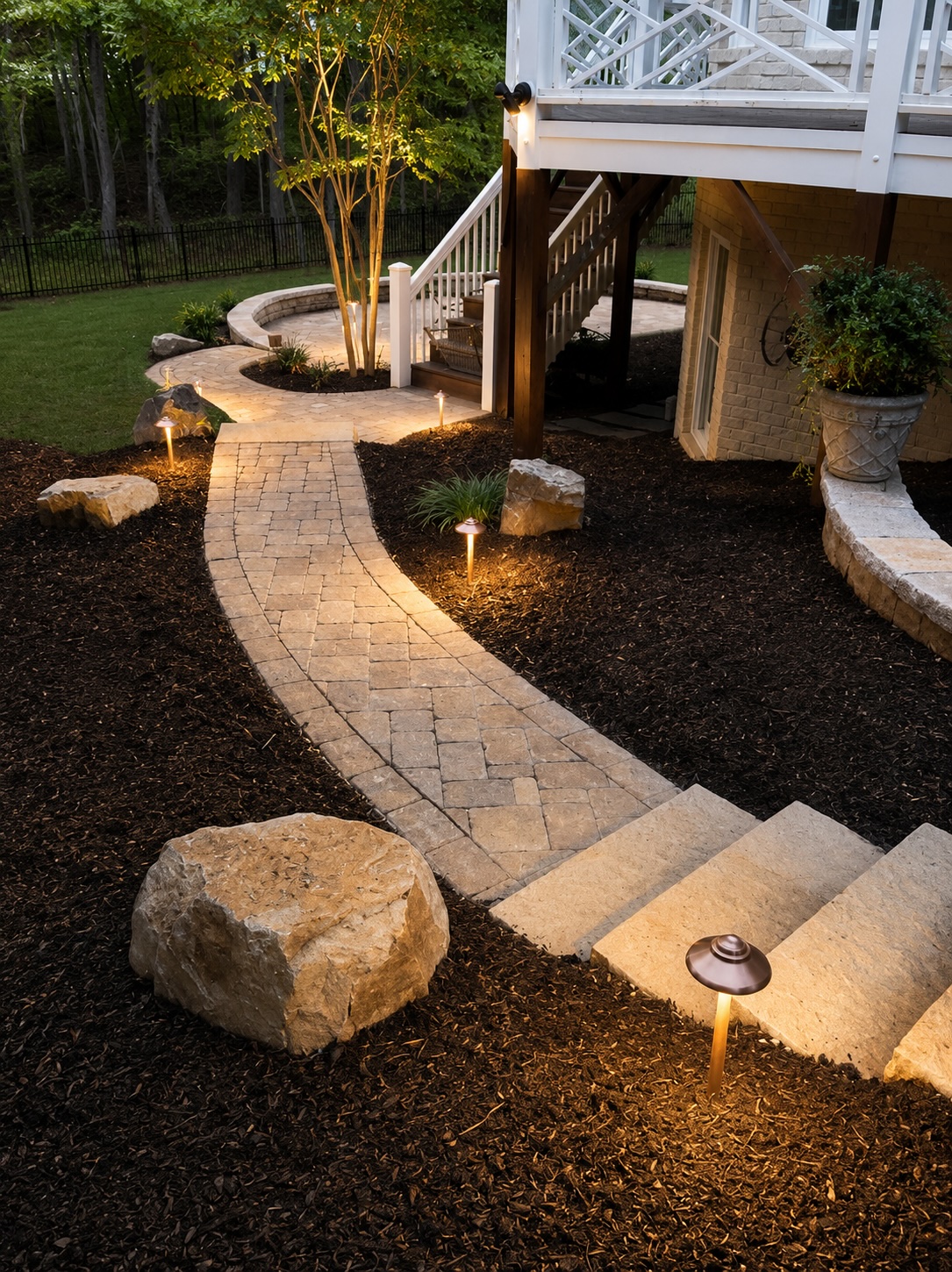 landscape lighting installation